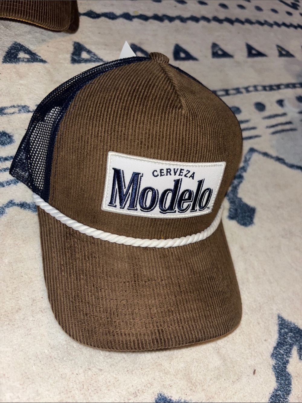 Cerveza Modelo Brown Corduroy Trucker Hat!  Brand New with tags!